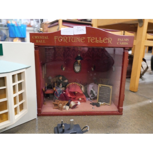 1148 - A Jojays Hair Salon dolls house with accessories and a Fortune Teller dolls house diorama **PLEASE N... 