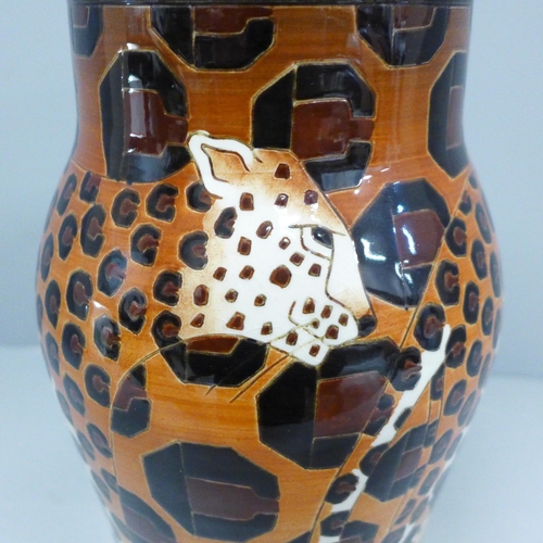 601 - A Sally Tuffin Designs Dennis China Works Leopard vase, 24cm