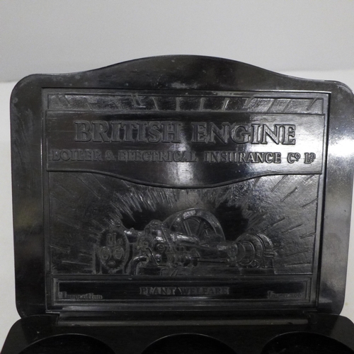 643 - A British Engine Insurance Bakelite box with six compartments