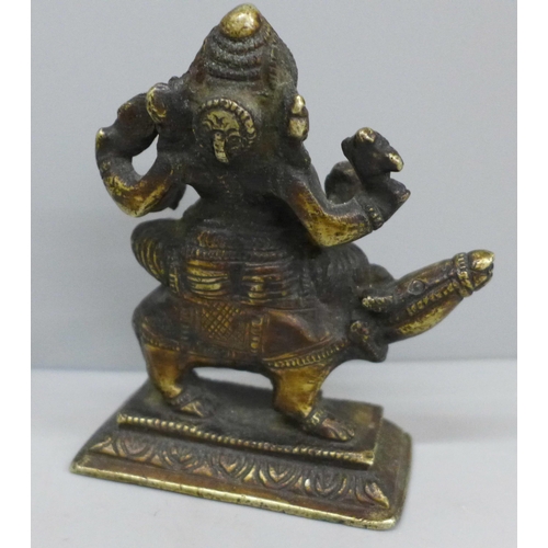 648 - An Indian bronze Ganesha figure, 12cm