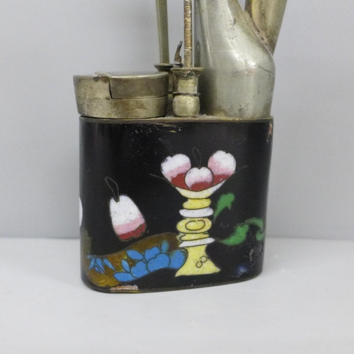 656 - A 19th Century cloisonne opium pipe