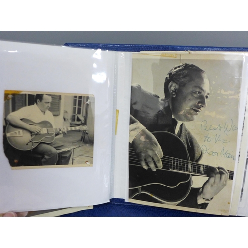 679 - Two photograph albums of local guitar tutor's pupils and local entertainers circa 1960s, many autogr... 