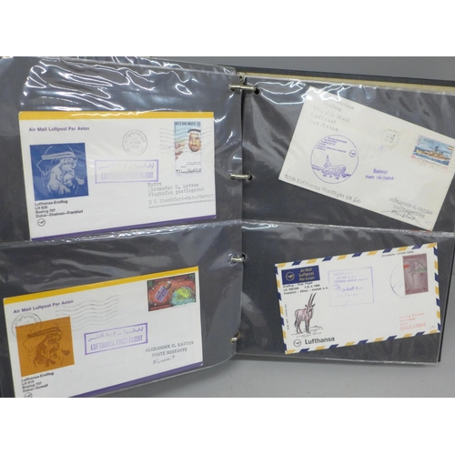 699 - Stamps; an album of Middle East postal history, many first flight covers