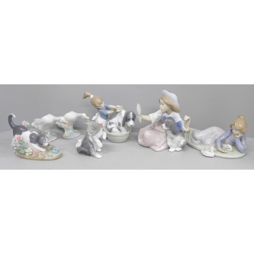 716 - Seven Lladro figures