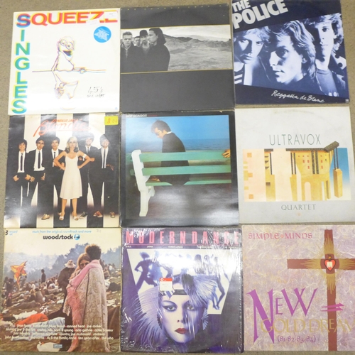 720A - A collection of 1980s LP records including Squeeze, Simple Minds, Blondie, Boz Skaggs, Ultravox, etc... 