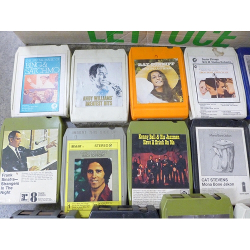 721 - A Murphy radio, a Decca 8 track stereo player and a collection of 8 track tapes **PLEASE NOTE THIS L... 