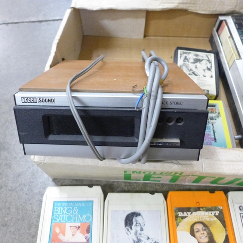 721 - A Murphy radio, a Decca 8 track stereo player and a collection of 8 track tapes **PLEASE NOTE THIS L... 