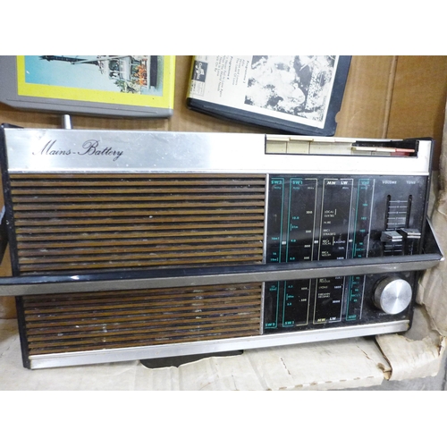 721 - A Murphy radio, a Decca 8 track stereo player and a collection of 8 track tapes **PLEASE NOTE THIS L... 