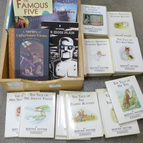 728 - A collection of twenty-three Beatrix Potter Peter Rabbit books, Enid Blyton, etc.