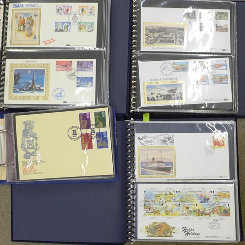 729 - Four albums of vintage First Day Covers stamps including racing cars, boats, trains, Royalty, etc.