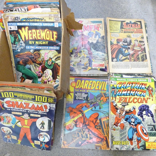 736 - A collection of vintage (mid 1970s) American comics;  Shazam, Detective Comics, Ghosts of Doctor Gra... 