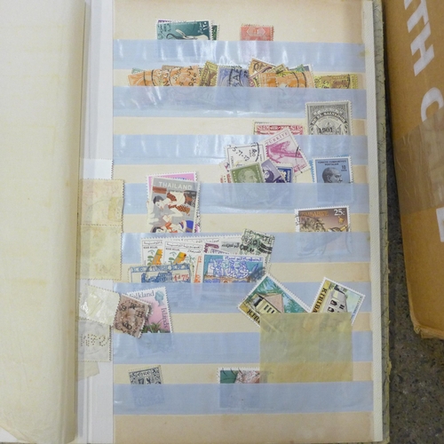 737 - Stamps; a box of stamps, covers, etc., loose and in albums