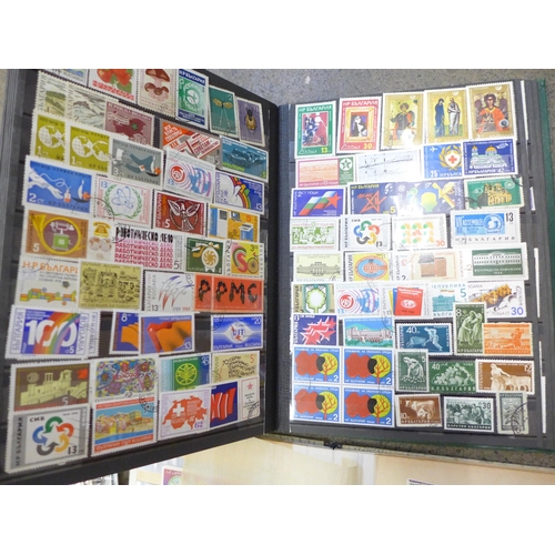 737 - Stamps; a box of stamps, covers, etc., loose and in albums