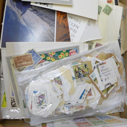 737 - Stamps; a box of stamps, covers, etc., loose and in albums