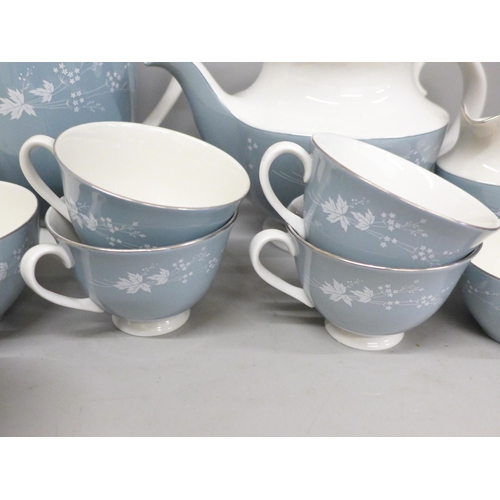 738 - Royal Doulton Reflections tea and coffee wares; eight setting coffee set and five tea cups **PLEASE ... 