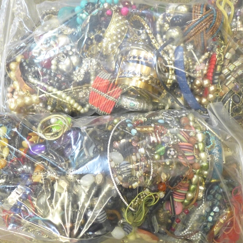 741 - Two bags of costume jewellery