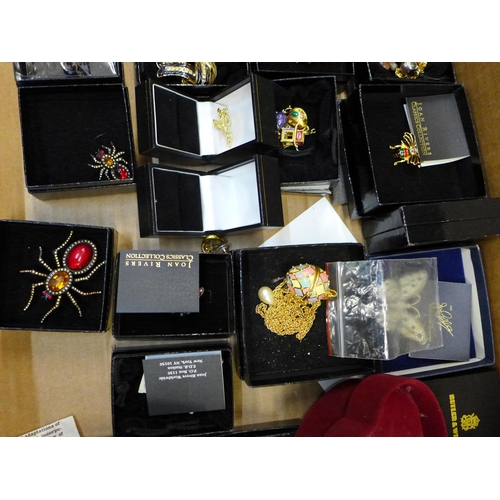 743 - A large quantity of costume jewellery; a Butler and Wilson large spider brooch, small spider brooch,... 