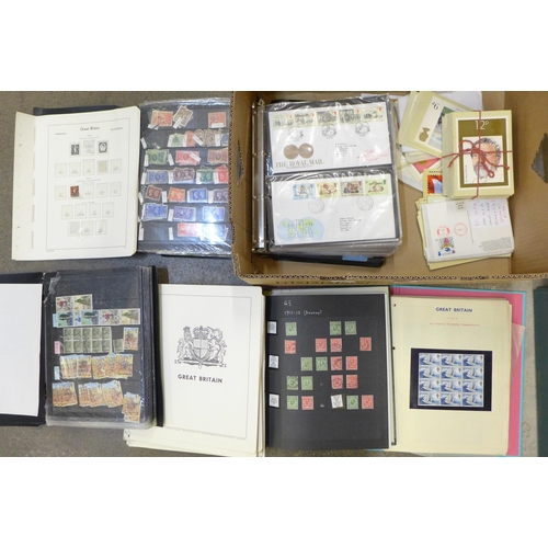 744 - Stamps; a large box of GB stamps, covers, etc.