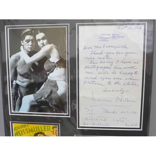 749B - Maureen O'Sullivan, Tarzan's Jane, a letter dated September 12th 1963 on Victoria Hotel Nottingham h... 