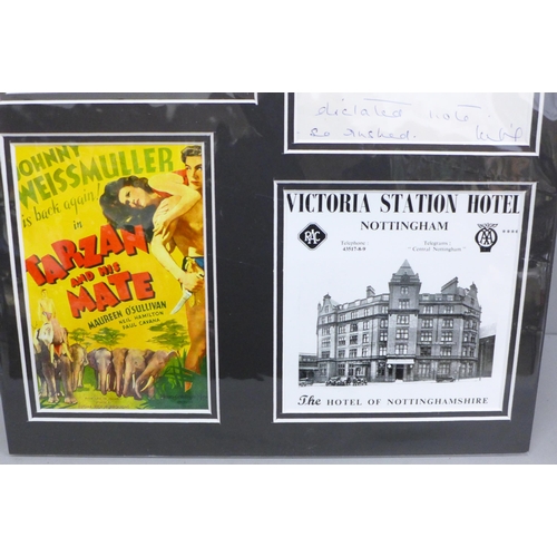 749B - Maureen O'Sullivan, Tarzan's Jane, a letter dated September 12th 1963 on Victoria Hotel Nottingham h... 