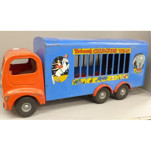 751 - A Tri-ang pressed steel circus van