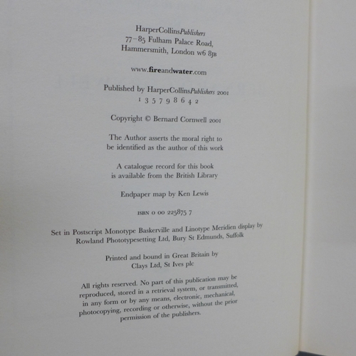 755 - Five hardback first edition novels by Bernard Cornwell from the Sharpe series; Sharpe's Fortress 199... 