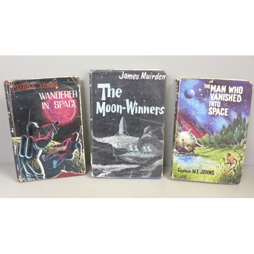 757 - Three 1960s science fiction first edition books; Patrick Moore - Wanderer in Space 1960, Captain WE ... 