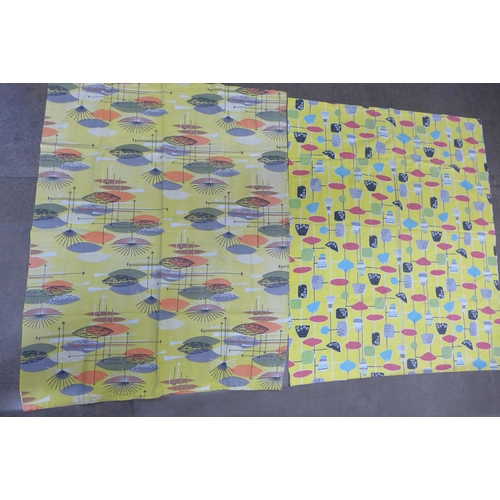 758 - Three pieces of 1950s/60s retro 'Atomic' design fabric