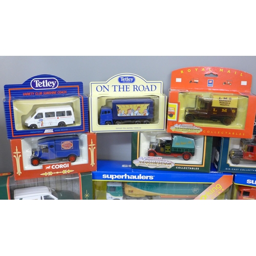 765 - A collection of Corgi Toys and other die-cast model vehicles, boxed, including two Superhaulers and ... 