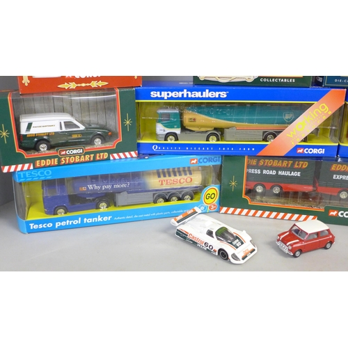 765 - A collection of Corgi Toys and other die-cast model vehicles, boxed, including two Superhaulers and ... 