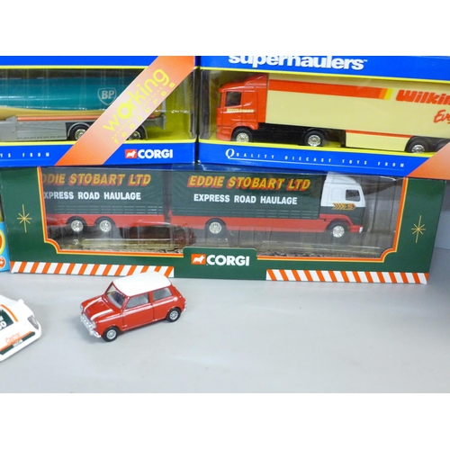 765 - A collection of Corgi Toys and other die-cast model vehicles, boxed, including two Superhaulers and ... 