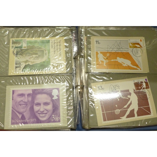 774 - Great Britain; a box with eight albums/stock books and loose Isle of Man covers and stamps and GB si... 