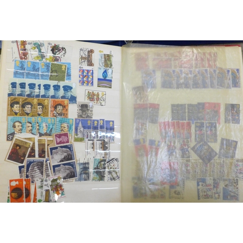 774 - Great Britain; a box with eight albums/stock books and loose Isle of Man covers and stamps and GB si... 