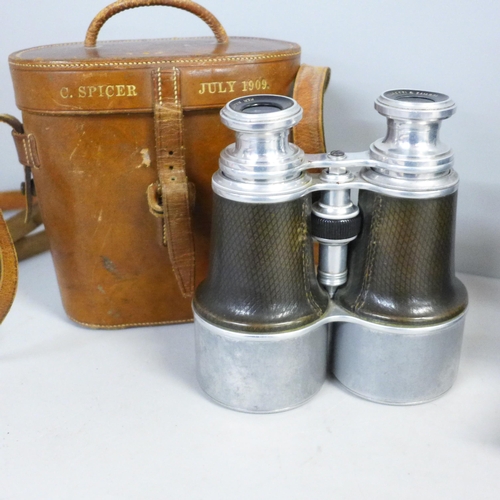 779 - A pair of Negretti & Zambra field glasses in a leather case and a Eastman Kodak No2 Folding Autograp... 