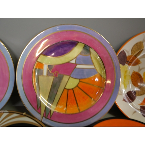 793 - Two Gray's Pottery Art Deco plates, a pair of Paragon Rainbow plates and a Japanese Art Deco plate