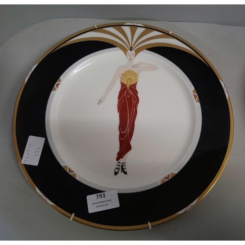 793 - Two Gray's Pottery Art Deco plates, a pair of Paragon Rainbow plates and a Japanese Art Deco plate