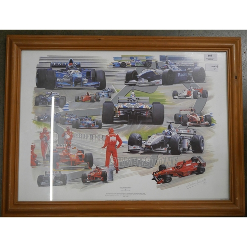 803 - Formula 1, Silverstone print by Graham Bosworth, '99**PLEASE NOTE THIS LOT IS GLAZED AND NOT ELIGIBL... 