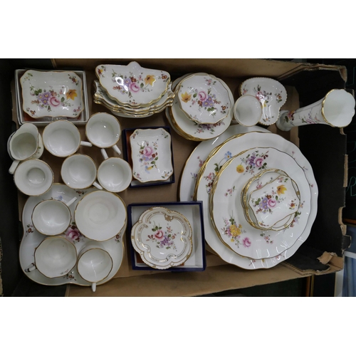 807 - Royal Crown Derby Derby Posies tea and dinnerwares including six coffee cups and saucers, sixteen pi... 