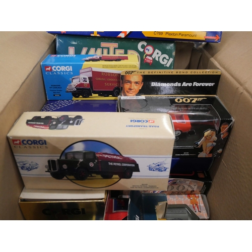 809 - A box of twenty-five Corgi Toys vehicles and sets, boxed, including Transport of the '30s, coaches, ... 