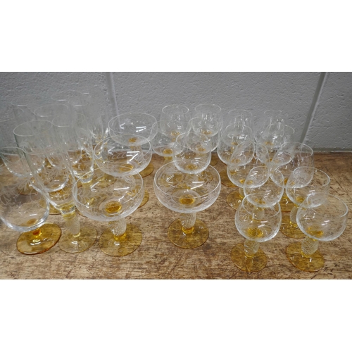 830 - Theresienthal Pieroth Romer exclusive glasses (five sets, 29 in total) **PLEASE NOTE THIS LOT IS NOT... 