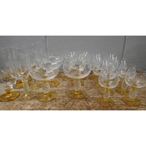 830 - Theresienthal Pieroth Romer exclusive glasses (five sets, 29 in total) **PLEASE NOTE THIS LOT IS NOT... 