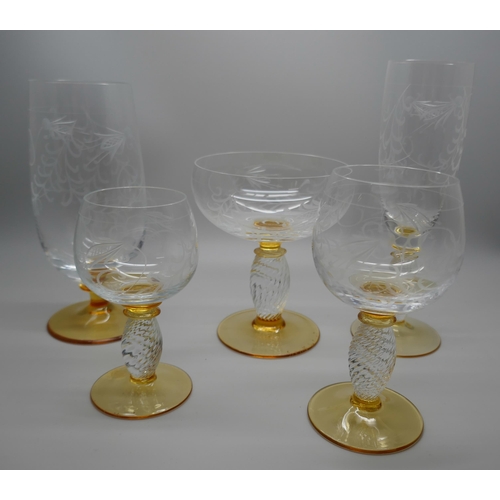 830 - Theresienthal Pieroth Romer exclusive glasses (five sets, 29 in total) **PLEASE NOTE THIS LOT IS NOT... 