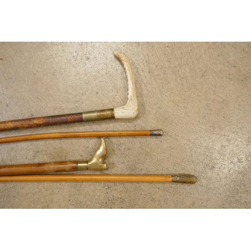 839 - Two riding crops and two swagger sticks