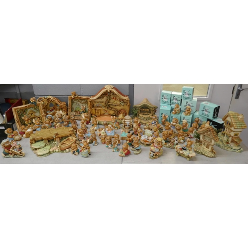 841 - A very large collection of Pendelfin figures and displays, some a/f and some new in boxes, over 100 ... 