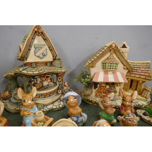 841 - A very large collection of Pendelfin figures and displays, some a/f and some new in boxes, over 100 ... 