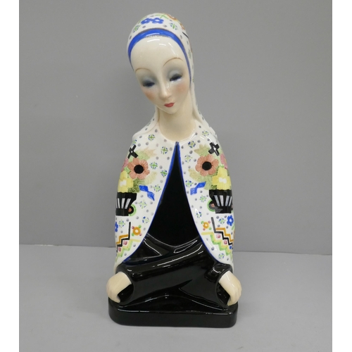 845 - A 1950s Lenci Italian ceramic figure of the Madonna, signed to the base, 28cm