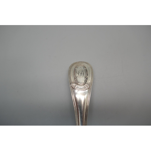 864 - A Victorian silver serving spoon, Sheffield 1887, 54g, 19cm