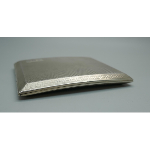 872 - An Art Deco silver cigarette case, Birmingham 1927, 159g