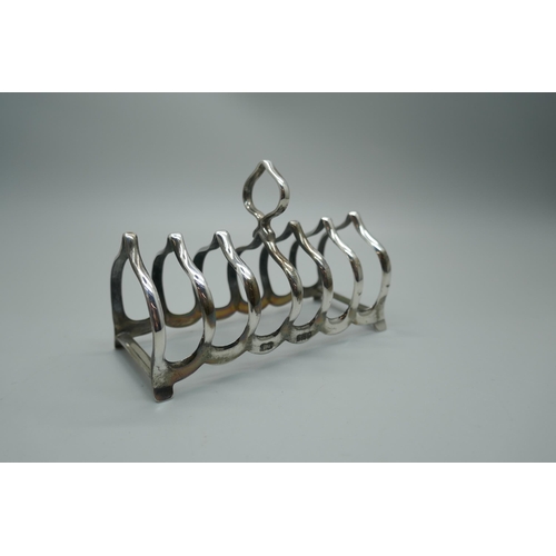 874 - A silver toast rack, Birmingham 1927, 57g