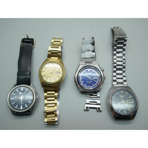 883A - Four Seiko wristwatches, Bell-Matic 4006-6040, 7000-8000, 7009-8140 and 6309-7150